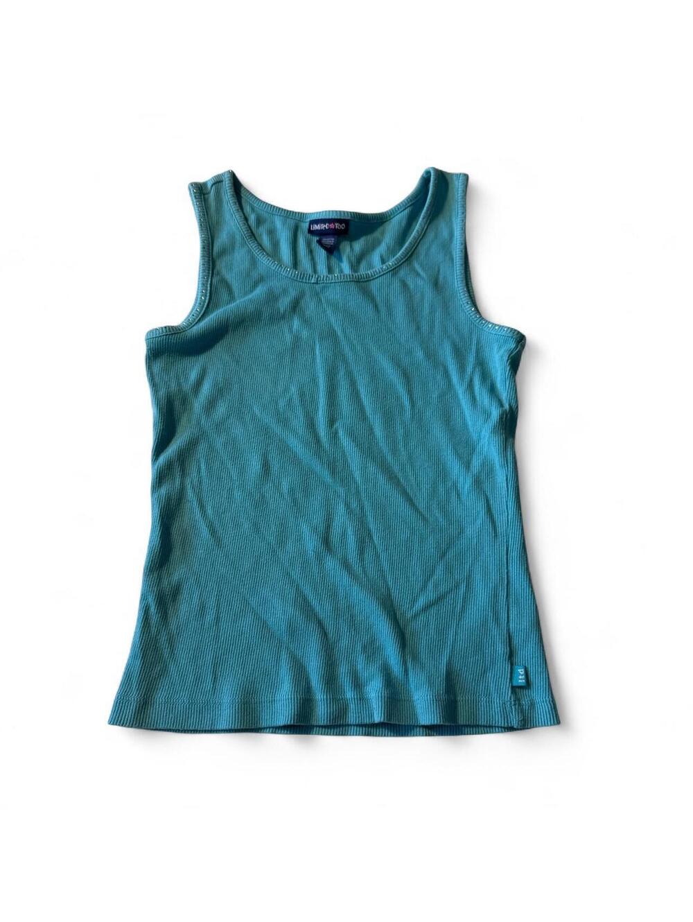 Limited Too Y2K Vintage Rhinestone Teal Tank Top